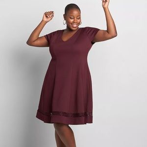 Textured fit and flare dress. Lane Bryant size 26 / 28